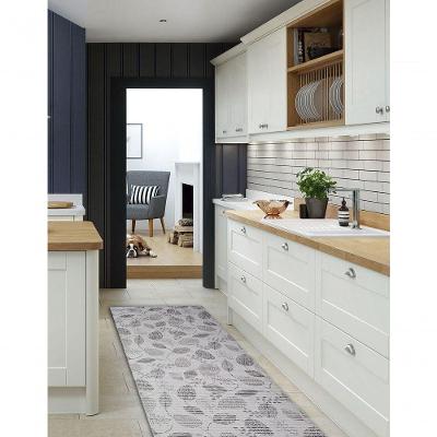 Tapete Passadeira Retangular PVC Antiderrapante para Sala Preto Jolitex Folhas Dark