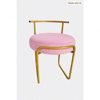 Banqueta Glamour Recepção Sued Veludo Light Base Fixa sem Braço Rosa SMF Decor
