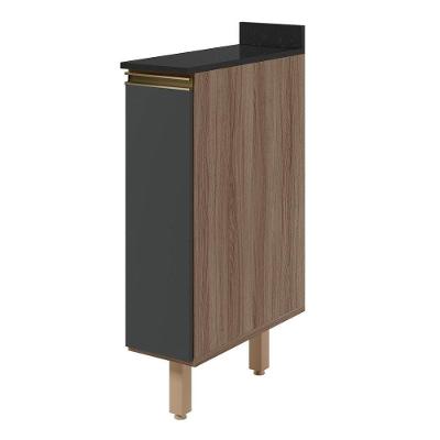 Balcão Kali Premium 1 Porta MDF 20CM Carvalho Toq Chumbo Nicioli Móveis
