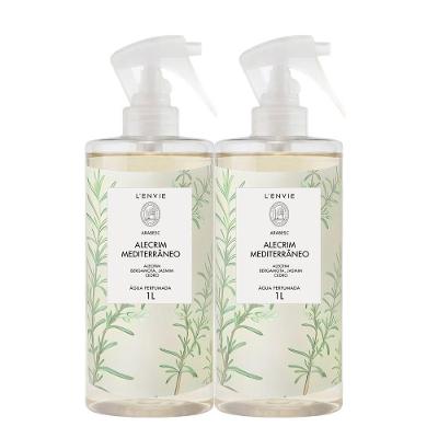 Água Perfumada Alecrim Mediterrâneo Perfume para Roupas e Lençóis Vegano 1L L'envie Kit 2 Unidades