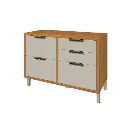 Balcão Imperatriz 1 Porta 4 Gavetas MDF 120CM Freijó e Off White Nesher Móveis