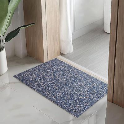 Tapete Passadeira Capacho Retangular Emborrachado PVC Antiderrapante para Hall de Entrada Azul