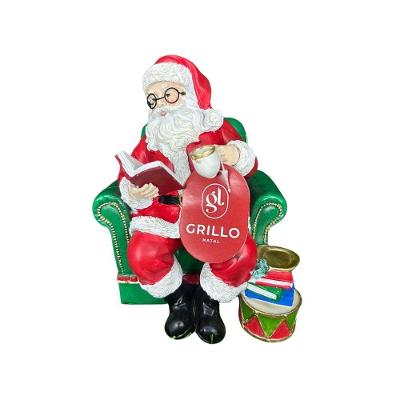 Papai Noel Resina Natal 18cm Vermelho Grillo Home Decor
