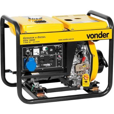 Gerador a Diesel GDV 3600 3.600 W com Partida Elétrica 110V~ - 220V~ Vonder