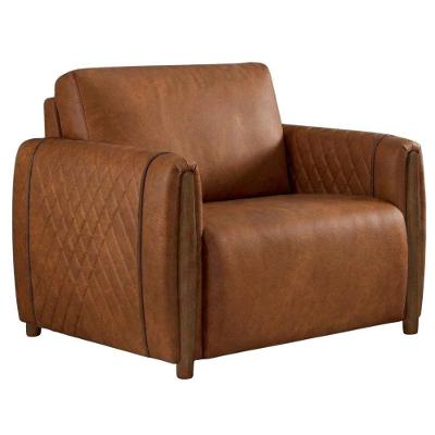 Poltrona Decorativa Aurora Courino Café com Pés Torneados Milani Movelaria
