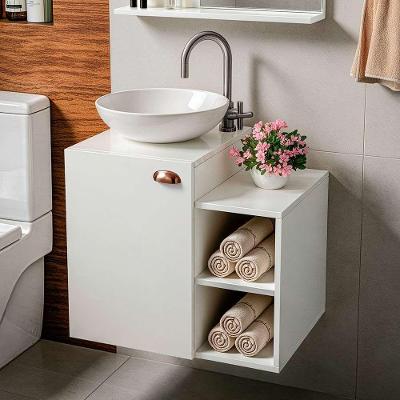 Gabinete de Banheiro Íbis Suspenso 1 Porta MDP 57CM Branco Pontto Lavabo