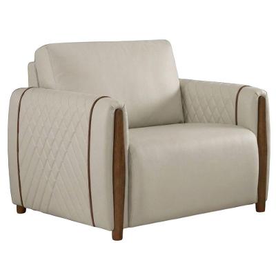 Poltrona Decorativa Aurora Courino Café com Pés Torneados Milani Movelaria