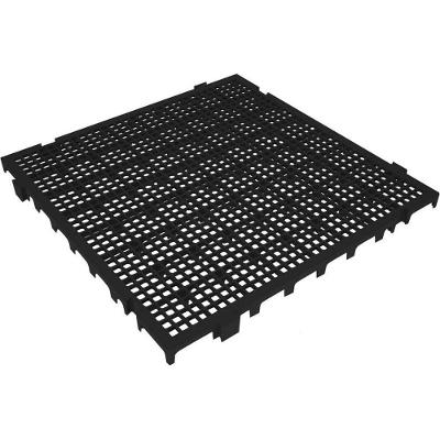 Piso Plástico Modular 42526 Polipropileno Quadrado Fosco para Uso Industrial Preto