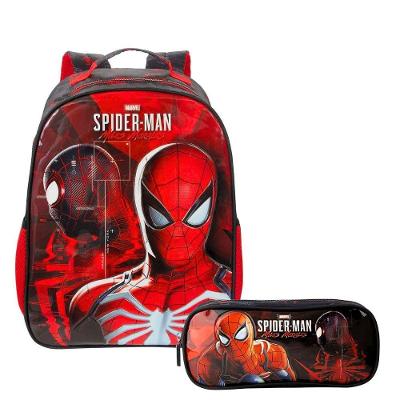 Kit Escolar Xeryus Homem Aranha Spider Man Mochila e Estojo Duplo