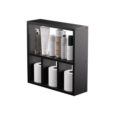 Nicho Decorativo Organizador para Banheiro Nancy MDP com Suportes Invisíveis Preto