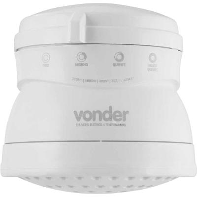 Ducha 4T 6800W de Parede com Seletor de Temperaturas Branca Vonder 220V