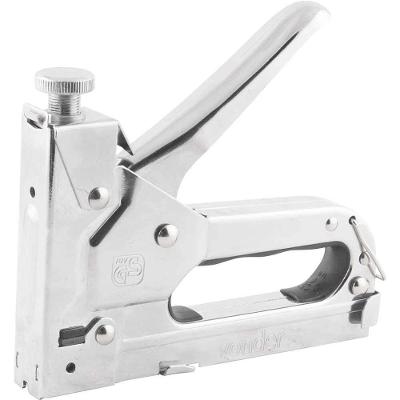Grampeador Pinador Manual Plus Ostenvonder Corpo em Aço Cromado Vonder 600 Grampos
