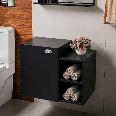 Gabinete Suspenso Íbis 1 Porta sem Gavetas MDP 57CM Preto Pontto Lavabo