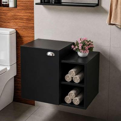 Gabinete Suspenso Íbis 1 Porta MDP 57CM Preto Pontto Lavabo