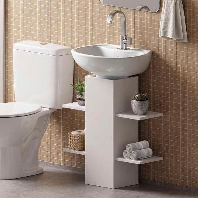 Gabinete para Banheiro Fitting com Nichos MDF-MDP 23CM Branco