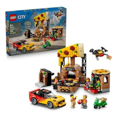 Conjunto de Blocos de Montar 60496 Veículos de Entrega de Pizza Pizzaria Detalhada Lego