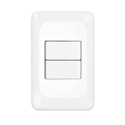 Conjunto com 2 Interruptores Simples Lgx101 10A 250V Teclas Largas Branco Pial