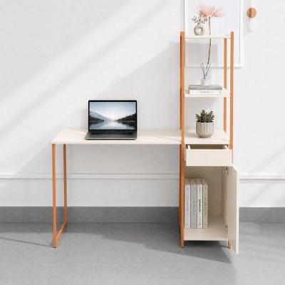 Escrivaninha Siena com Armário e Prateleiras Industrial 1 Gaveta MDF e Aço Carbono 122CM Cobre