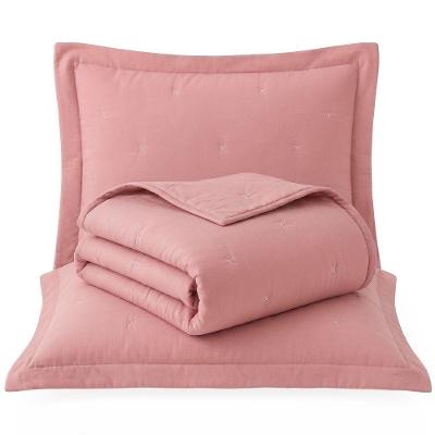 Cobre Leito Stella Casal 3 Peças Percal Misto 300 Fios Matelassê Malva