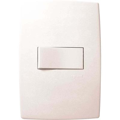 Interruptor de Embutir Pial Plus 1 Tecla Horizontal Branco com Teclas Largas