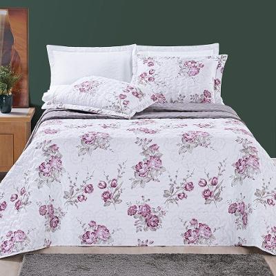 Cobre Leito Alycia King 3 Peças 100% Poliéster Micropercal Matelassê Lilás