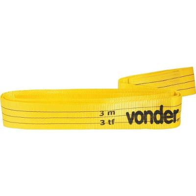 Cinta Plana sem Fim (Tipo Anel) 8014303090 para Elevação de Cargas 7:1 3 Tf Amarela Vonder