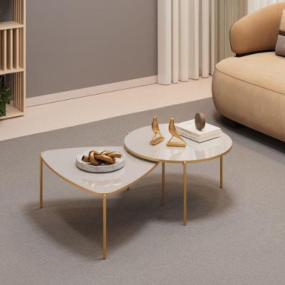 Conjunto Mesas de Centro Lina e Cleia Bali MDF Metal 118CM Dourado Mabe Magazine