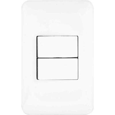 Conjunto Interruptor Simples e Paralelo LGX102 Teclas Largas Branco 10A 250V