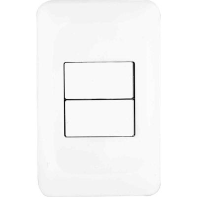 Conjunto com 2 Interruptores Paralelos Lgx202 Teclas Largas Branco Pial 10A 250V