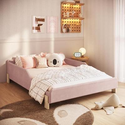 Cama Infantil Sentir Casal Estofada MDP Rosa Completa Móveis
