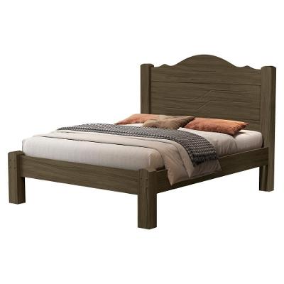 Cama Casal Thalia MDF Fosco Castanho Milani Movelaria