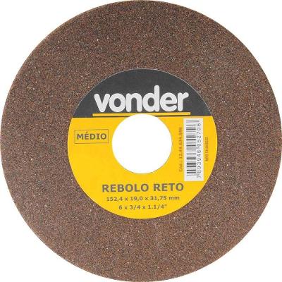 Rebolo Reto Ostenvonder Desbaste Médio Marrom Vonder 152,4MM