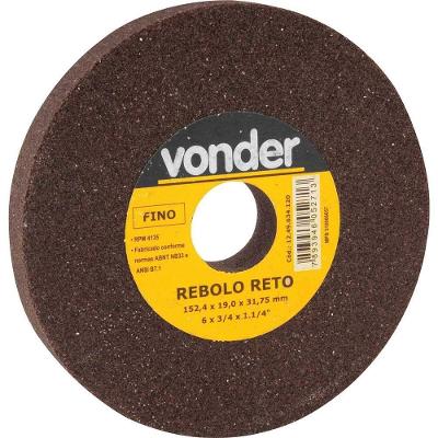 Rebolo Reto Ostenvonder Desbaste Fino Marrom Vonder 152.4MM 19.0MM