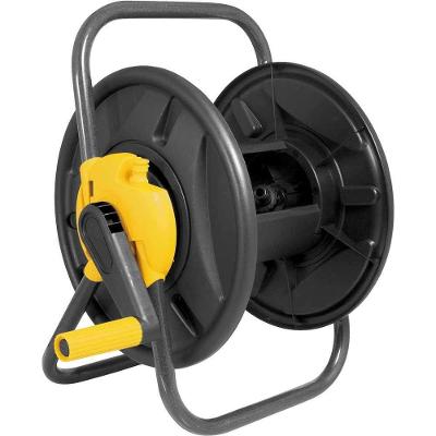 Suporte para Mangueira Ostenvonder com Manivela e Base Metálica Amarelo e Preto Vonder 30M