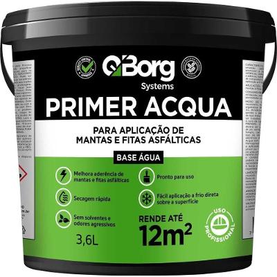 Primer Impermeabilizante para Manta Asfáltica Qborg271958 Aplicação a Frio Marrom Escuro 3,6KG
