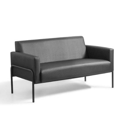 Poltrona Stott Estofada 2 Lugares Base Aço Preto