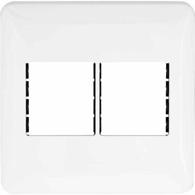 Placa de Acabamento com Suporte LGP44 4 Postos Ajuste Perfeito Branco Pial