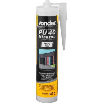 Selante PU 40 Híbrido Fácil de Aplicar com Boa Adesão Preto Vonder