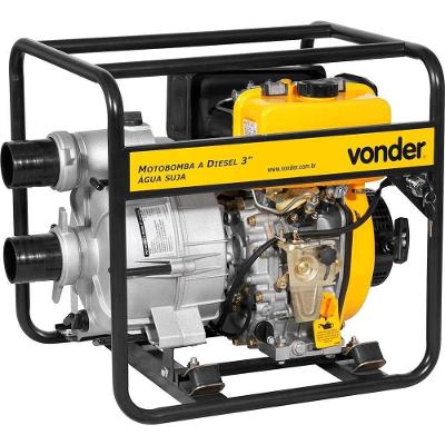 Motobomba a Diesel 3 Vazão 58 M3-H Partida Elétrica e Manual Vonder