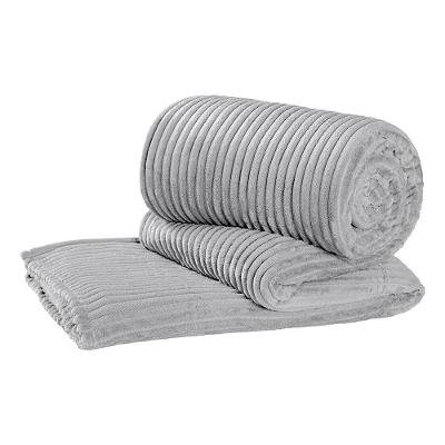 Manta Decorativa Manta Veludo Luxo Veludo Texturizado Gramatura 230g Cinza Lilly Home Enxovais