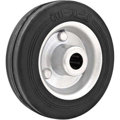 Roda 6 Borracha Preta com Núcleo em Aço Zincado Vonder 130KG