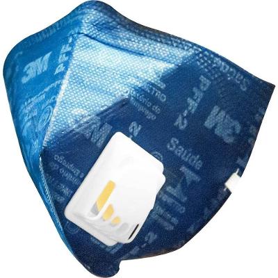 Respirador Dobrável PFF2 9822+BR com Válvula COOL Flow Azul