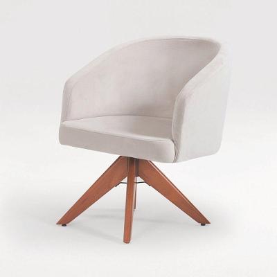 Poltrona Luma Estofada Base Giratória Reclinável Tecido Off White