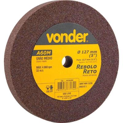 Rebolo Reto Ostenvonder Desbaste e Afiacao Médio Marrom Vonder 127MM