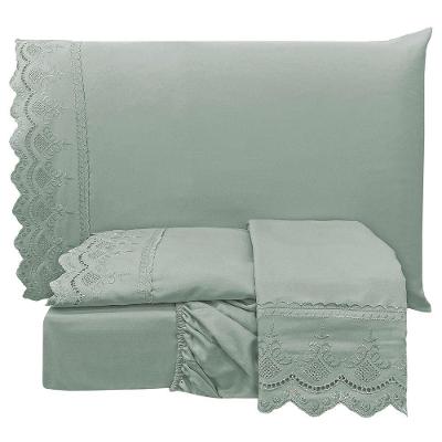 Jogo de Cama Angely Casal 4 Peças 100% Poliéster Micropercal 300 Fios Cinza Lilly Home Enxovais