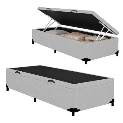Cama Box com Baú Solteiro Royal Sleep Suede Cinza