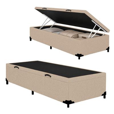 Cama Box com Baú Solteiro Royal Sleep Suede Bege Royal Sleep
