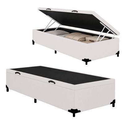 Cama Box com Baú Solteiro Royal Sleep Ortopédico Branco 88CM