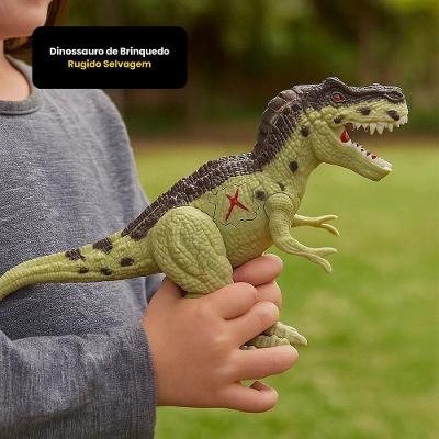 Dinossauro de Brinquedo Rugido Selvagem com Movimentos Articulados Marrom Unik