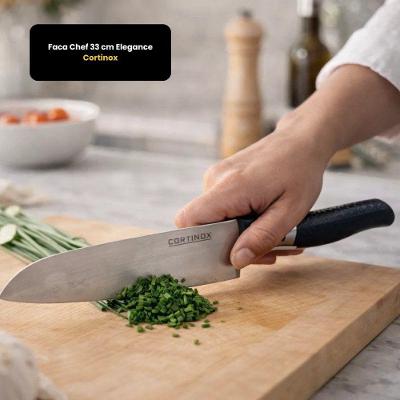 Faca Chef Elegance Cortes Precisos Aço Inox + Plástico Cabo Ergonômico Cozinha